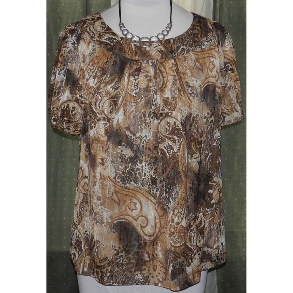 Rebecca Malone Tops Rebecca Malone Size X Artsy Earthy Gold Strand